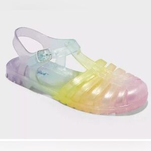 Kids' Girls' Summer Jelly Sandals Adjustable Buckle Multicolor Cat & Jack size 4